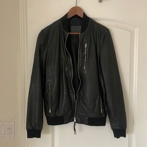 All Saints Leather Bomber Jacket